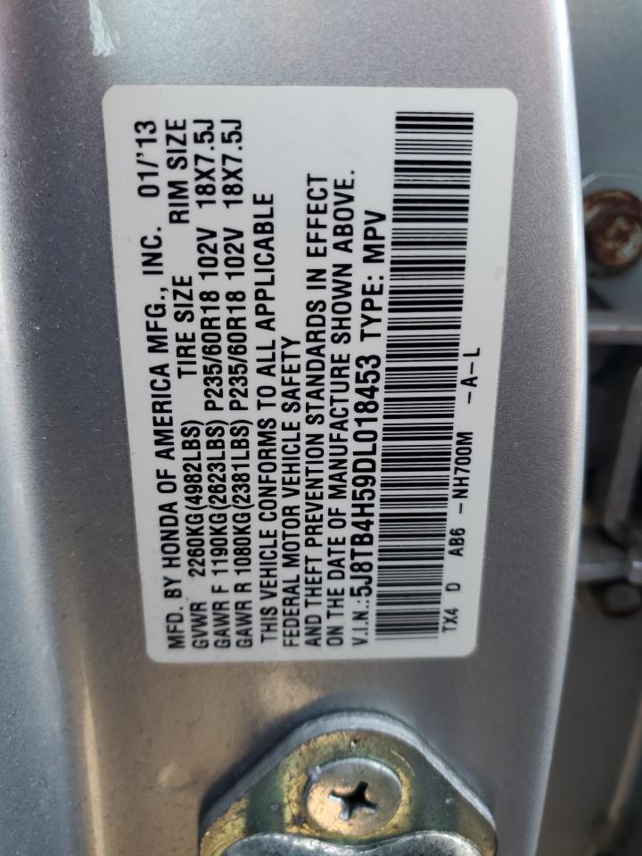 2013 Acura RDX VIN 5J8TB4H59DL018453 Copart auction photo, front end / side damage thumbnail 13