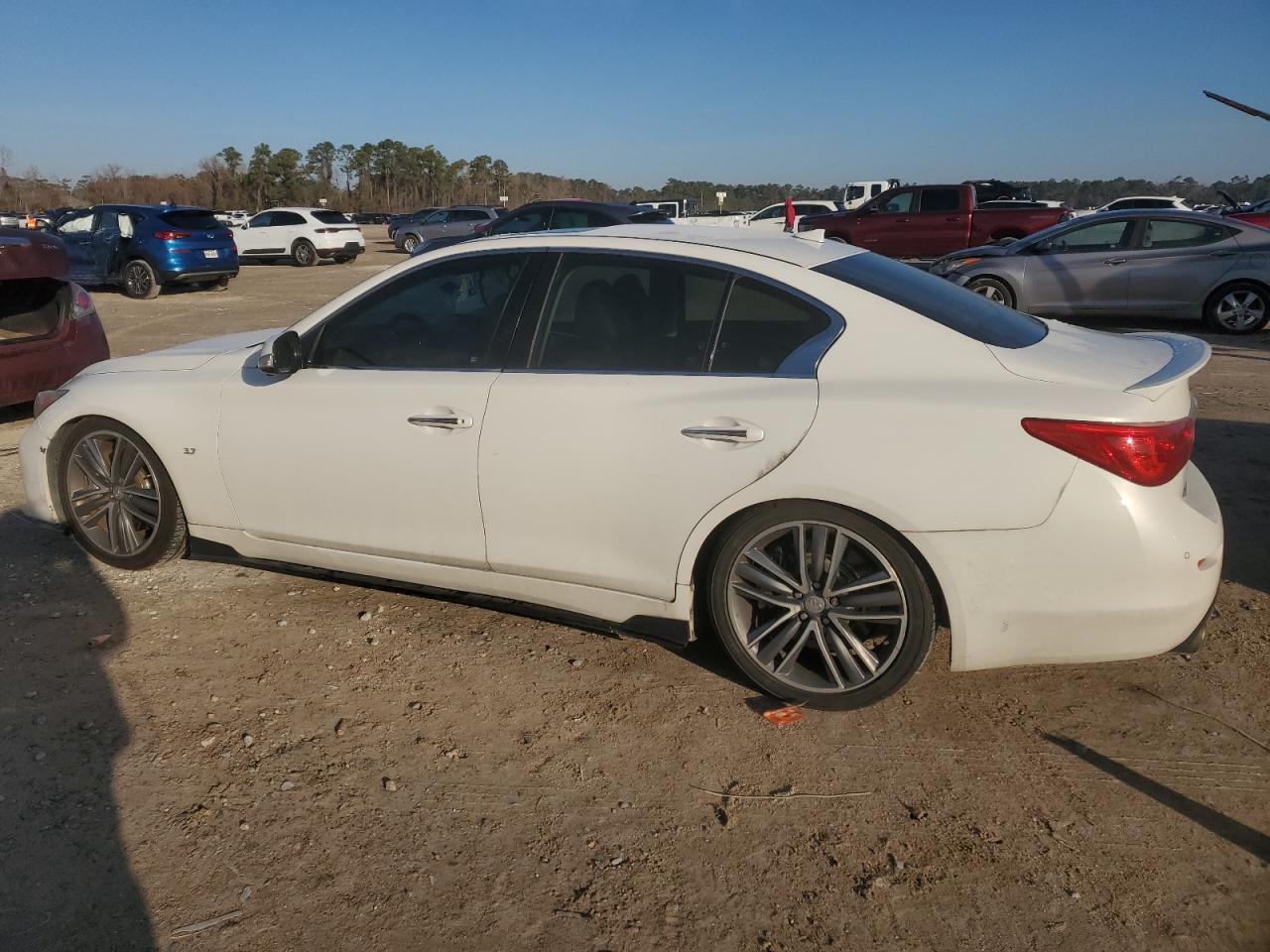 2014 Infiniti Q50 VIN JN1BV7AP2EM685507 Copart auction photo, front end / top/roof damage thumbnail 2