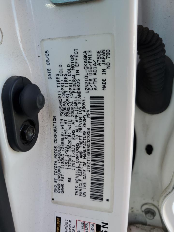 2005 Toyota 4Runner VIN JTEZT14R650022858 Copart auction photo, water/flood damage thumbnail 13