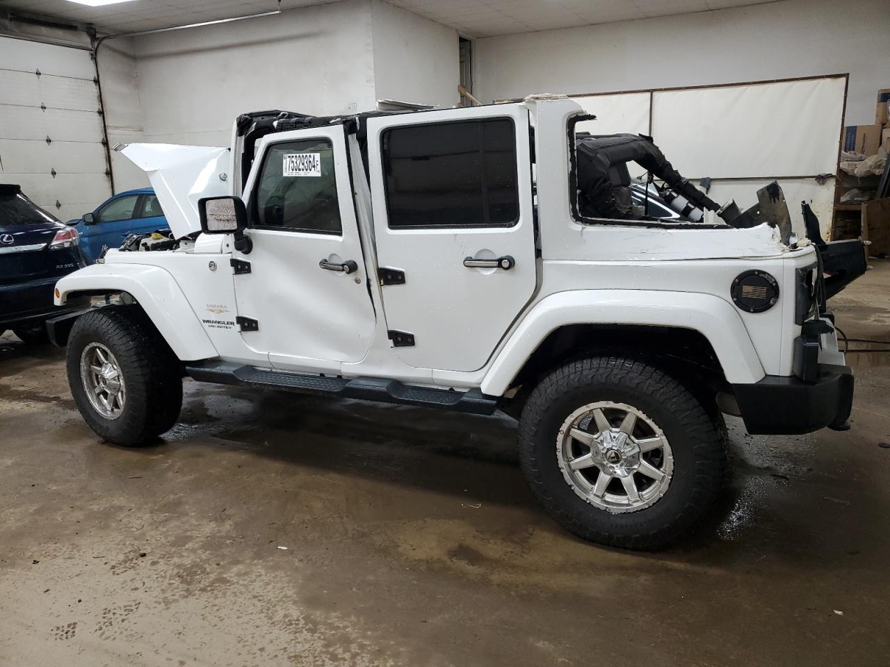 2014 Jeep Wrangler VIN 1C4BJWEG7EL173888 Copart auction photo, rollover damage thumbnail 2