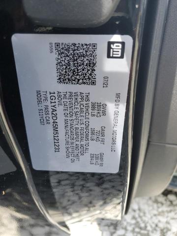 2021 Chevrolet Corvette VIN 1G1YA2D45M5121231 Copart auction photo, front end / rear end damage thumbnail 13