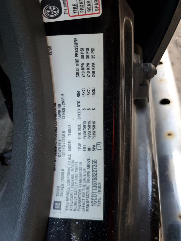 2006 Chevrolet Colorado VIN 1GCDT136768227355 Copart auction photo, side / front end damage thumbnail 12
