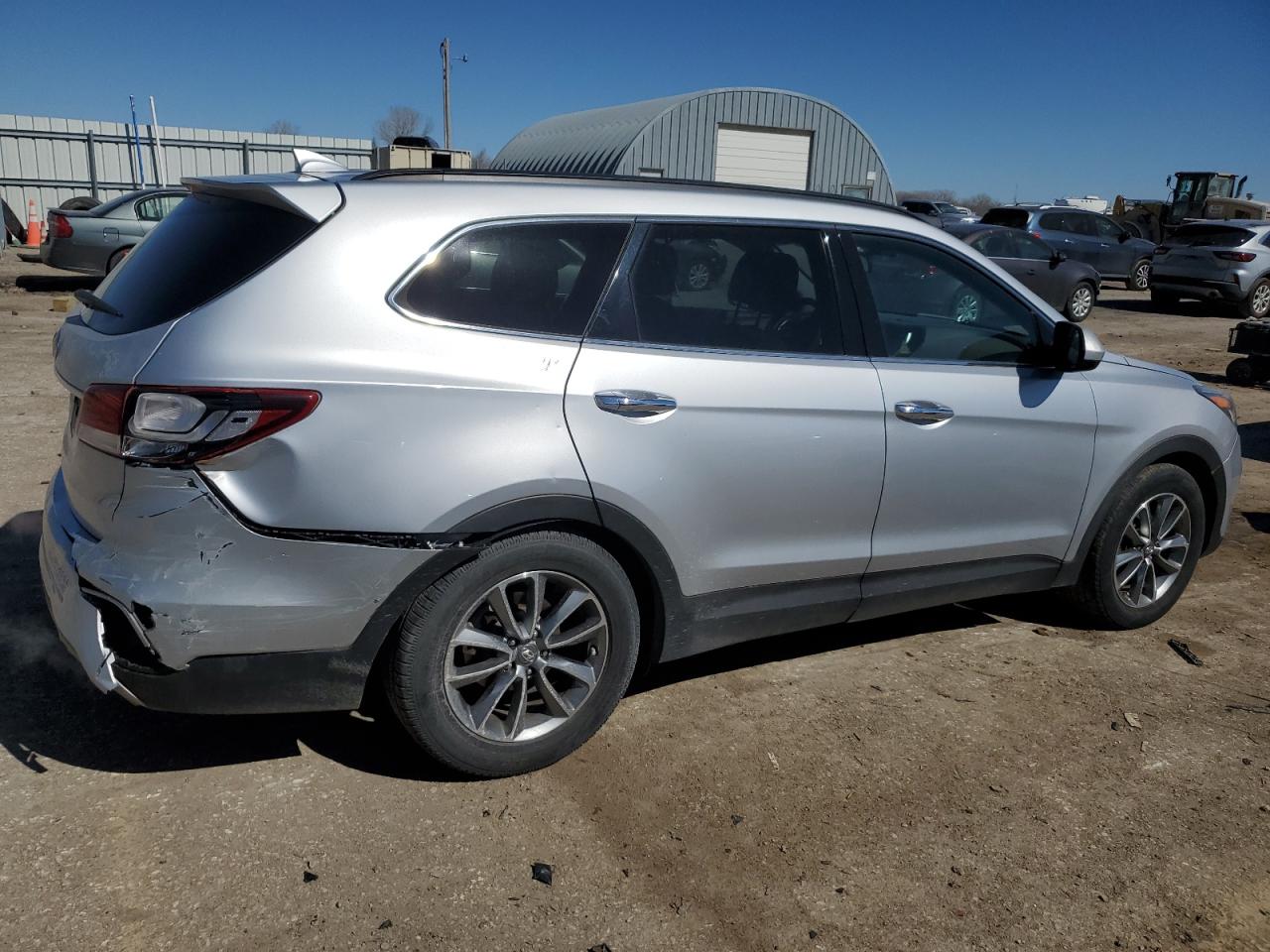2017 Hyundai Santa Fe VIN KM8SM4HF6HU183739 Copart auction photo, rear end / side damage thumbnail 3