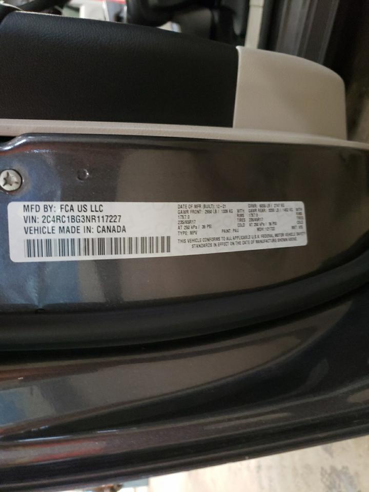 2022 Chrysler Pacifica VIN 2C4RC1BG3NR117227 Copart auction photo, front end damage thumbnail 15