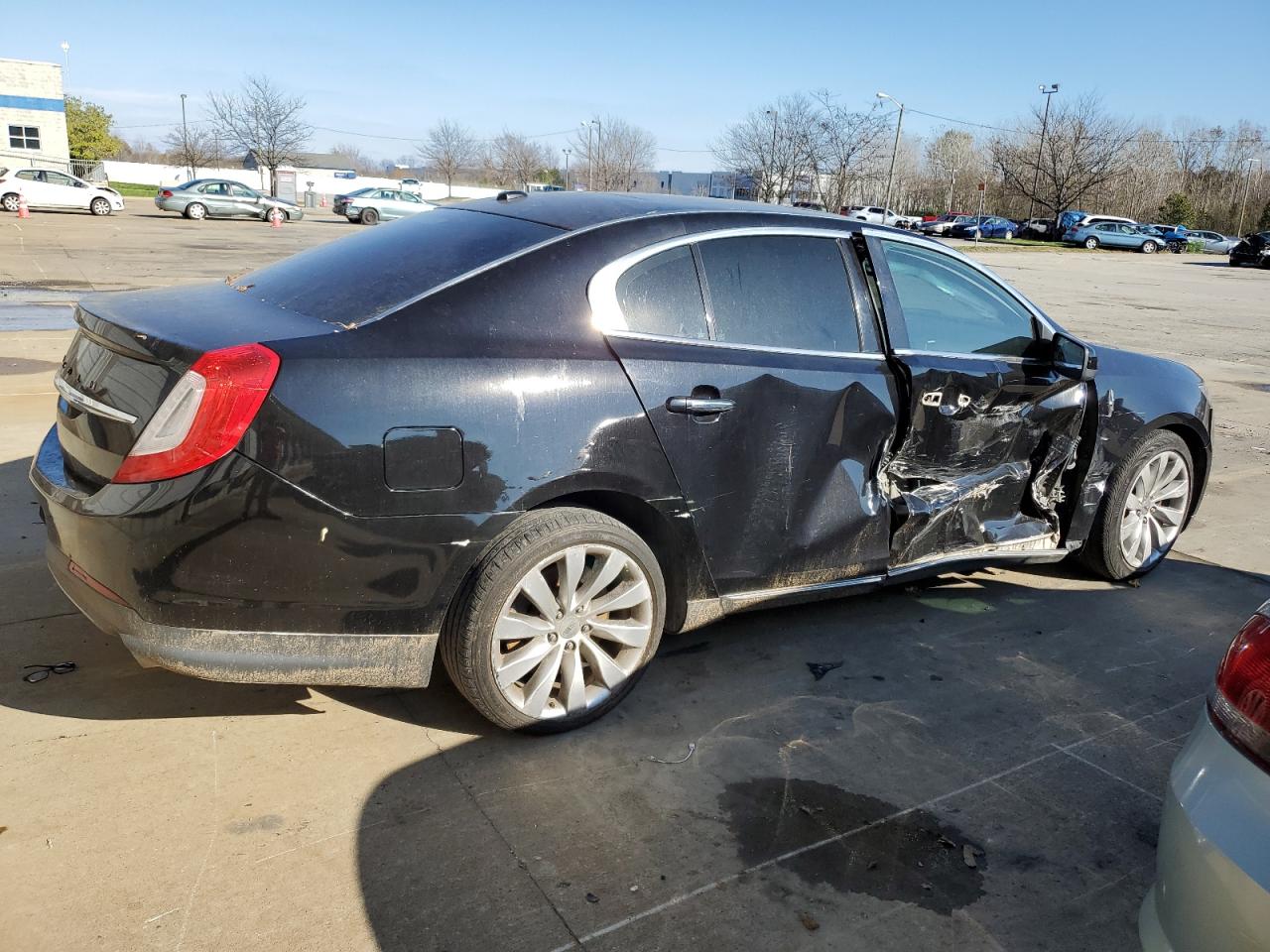 2016 Lincoln MKS VIN 1LNHL9DKXGG602086 Copart auction photo, side damage thumbnail 3
