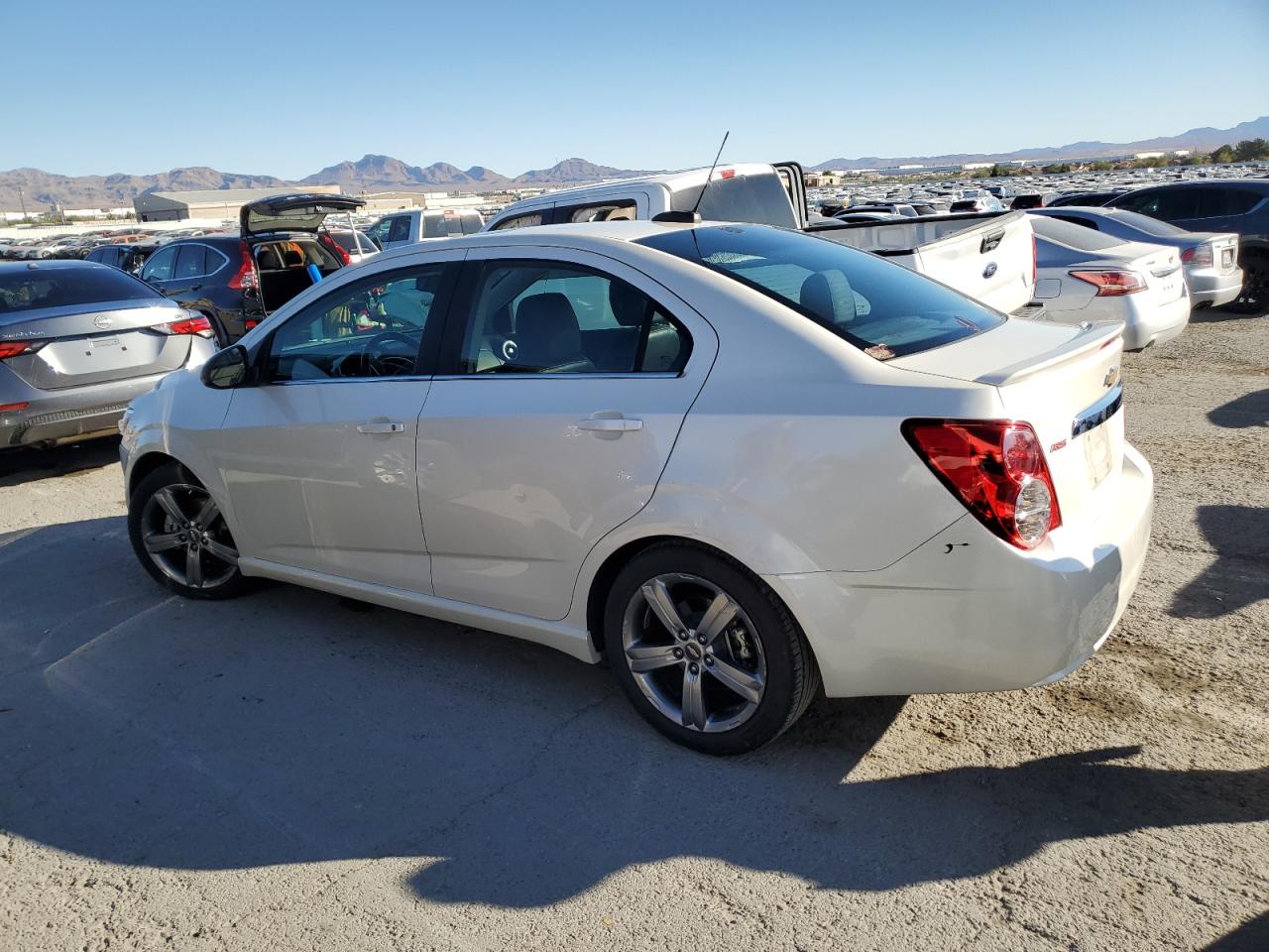 2015 Chevrolet Sonic VIN 1G1JG5SB8F4186070 Copart auction photo, undercarriage damage thumbnail 2