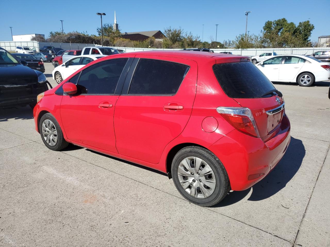 2013 Toyota Yaris VIN JTDKTUD31DD544839 Copart auction photo, side / front end damage thumbnail 2