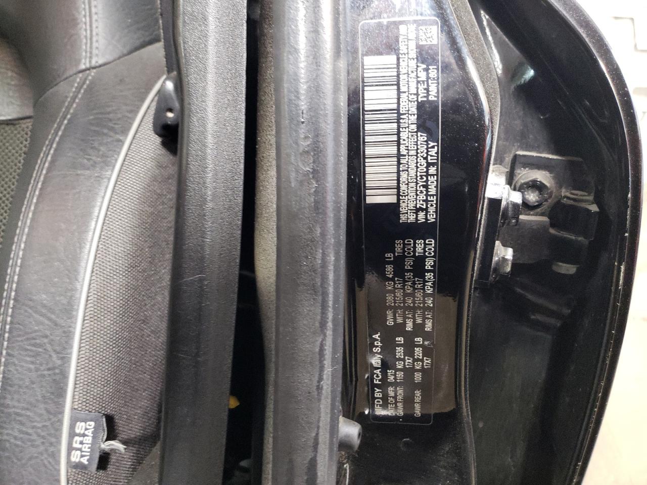 2016 Fiat 500 VIN ZFBCFYCT0GP330767 Copart auction photo, rear end damage thumbnail 13