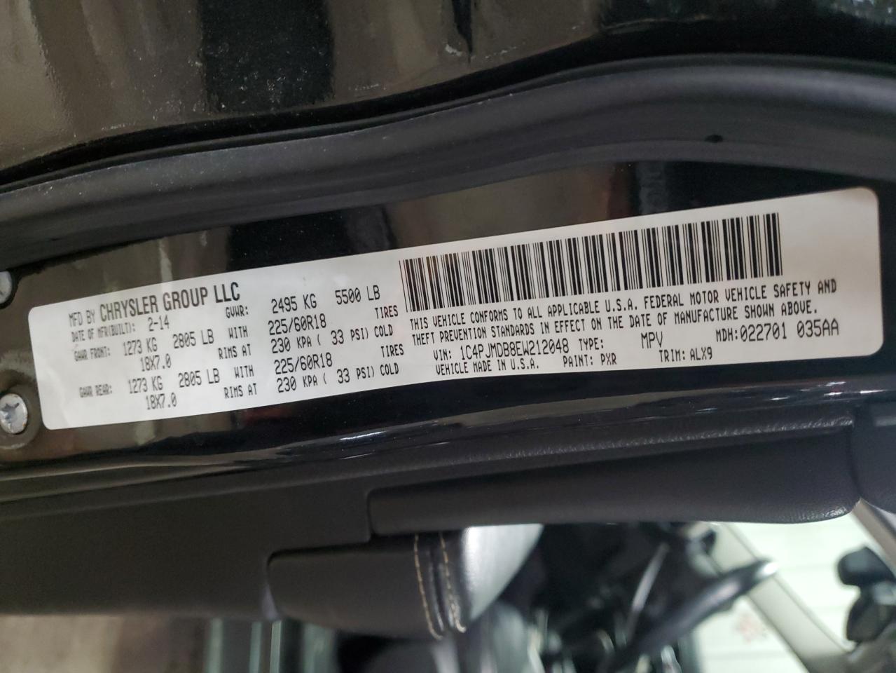 2014 Jeep Grand Cherokee VIN 1C4PJMDB8EW212048 Copart auction photo, front end damage thumbnail 13