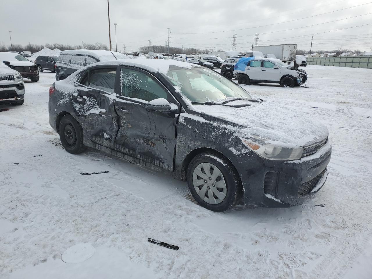 2020 KIA Rio VIN 3KPA24AD9LE357518 Copart auction photo, side damage thumbnail 4