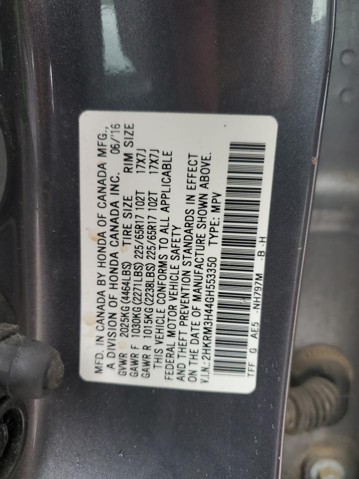 2016 Honda CR-V VIN 2HKRM3H44GH553350 Copart auction photo, front end damage thumbnail 15
