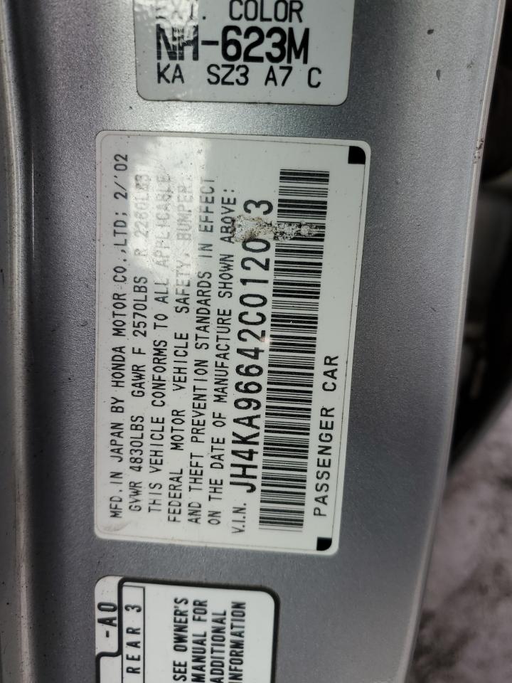 2002 Acura RL VIN JH4KA96642C012013 Copart auction photo, front end / minor dent/scratches damage thumbnail 12
