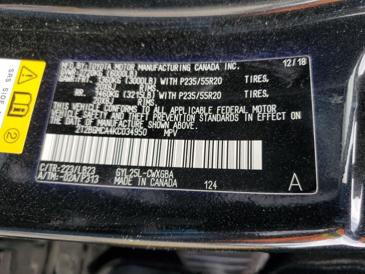 2019 Lexus RX VIN 2T2BGMCA4KC034950 Copart auction photo, all over / undercarriage damage thumbnail 14
