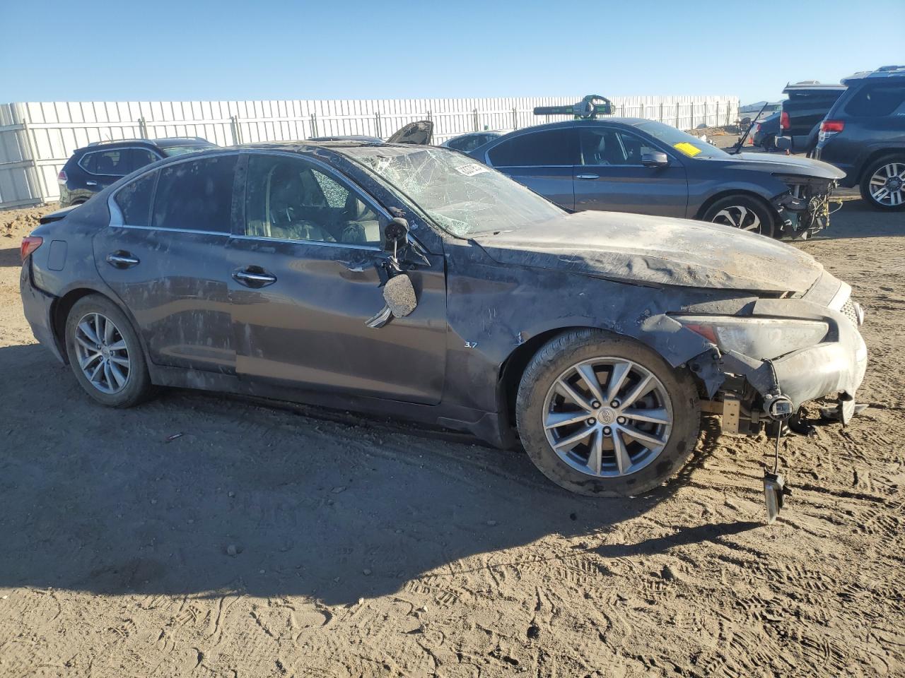 2014 Infiniti Q50 VIN JN1BV7AP1EM682341 Copart auction photo, rollover damage thumbnail 4
