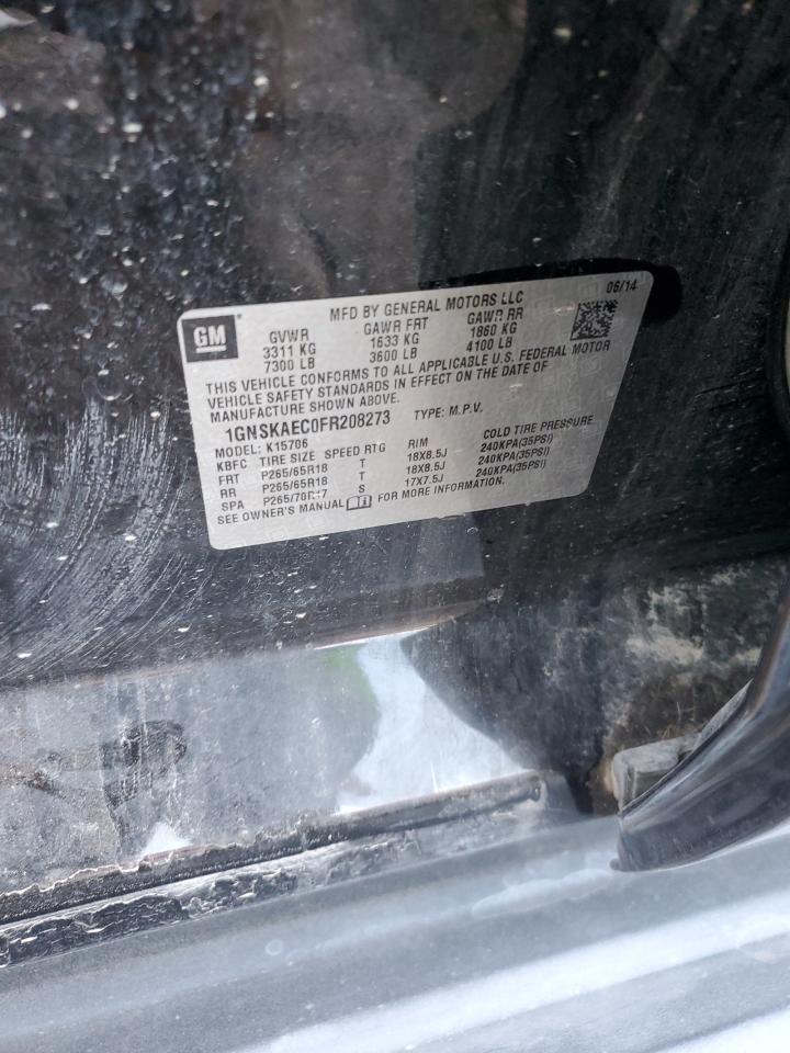 2015 Chevrolet Tahoe VIN 1GNSKAEC0FR208273 Copart auction photo, vandalism / hail damage thumbnail 15