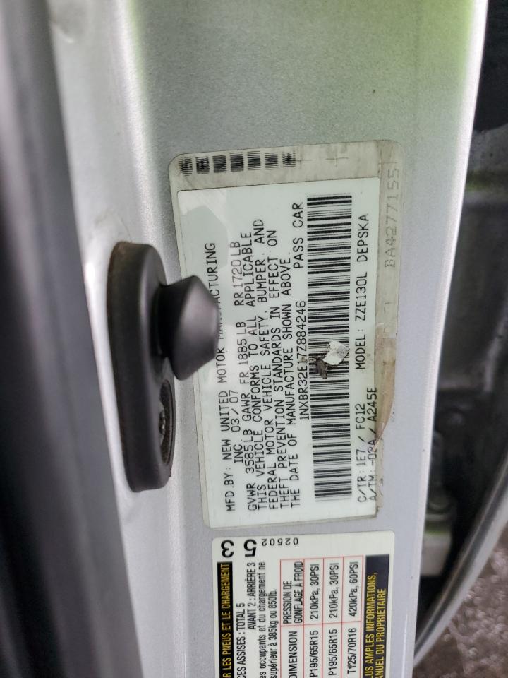 2007 Toyota Corolla VIN 1NXBR32E17Z884246 Copart auction photo, minor dent/scratches damage thumbnail 12