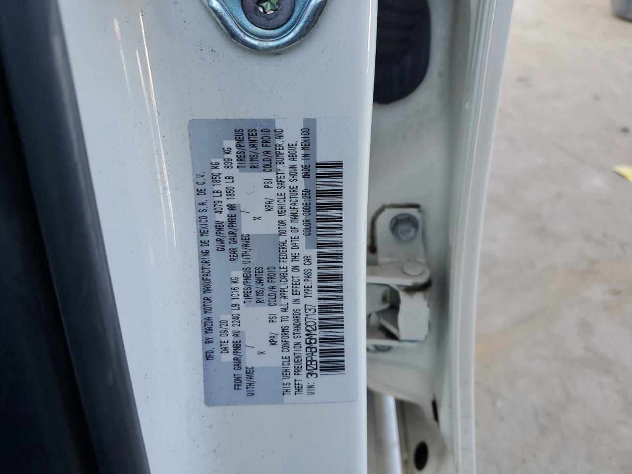 2021 Mazda 3 VIN 3MZBPABM5MM207137 Copart auction photo, rear end / front end damage thumbnail 12