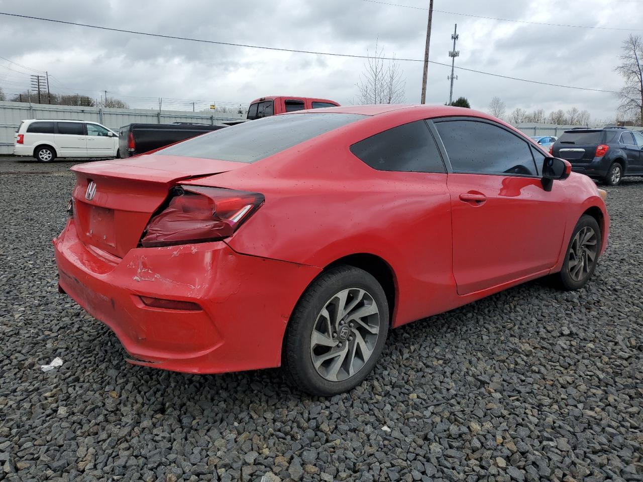 2014 Honda Civic VIN 2HGFG3B56EH515573 Copart auction photo, rear end / front end damage thumbnail 3
