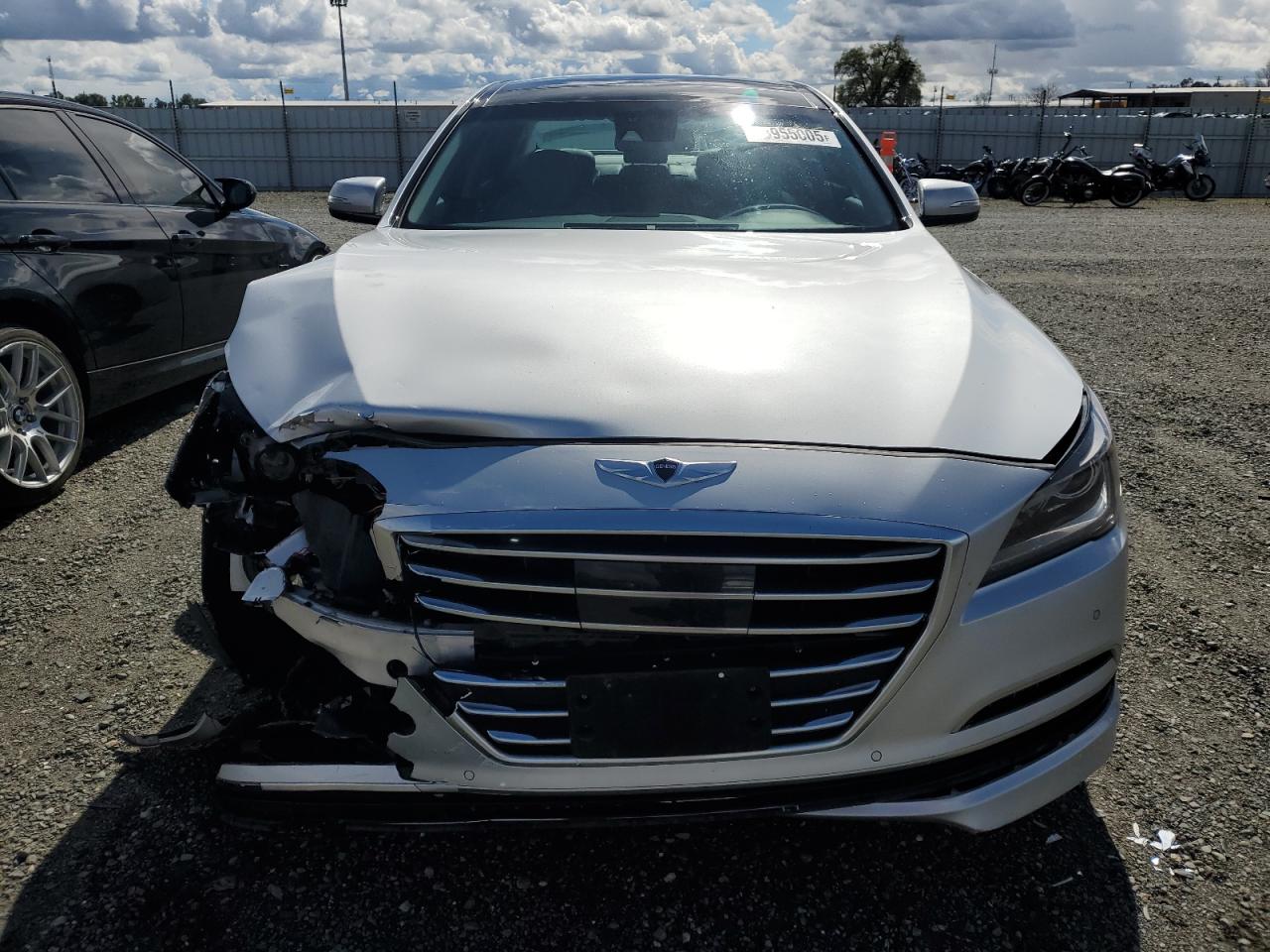 2015 Hyundai Genesis VIN KMHGN4JEXFU047955 Copart auction photo, front end damage thumbnail 5