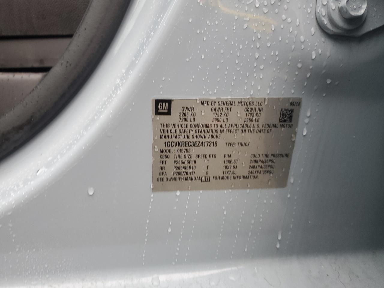 2014 Chevrolet Silverado VIN 1GCVKREC3EZ417218 Copart auction photo, front end damage thumbnail 12
