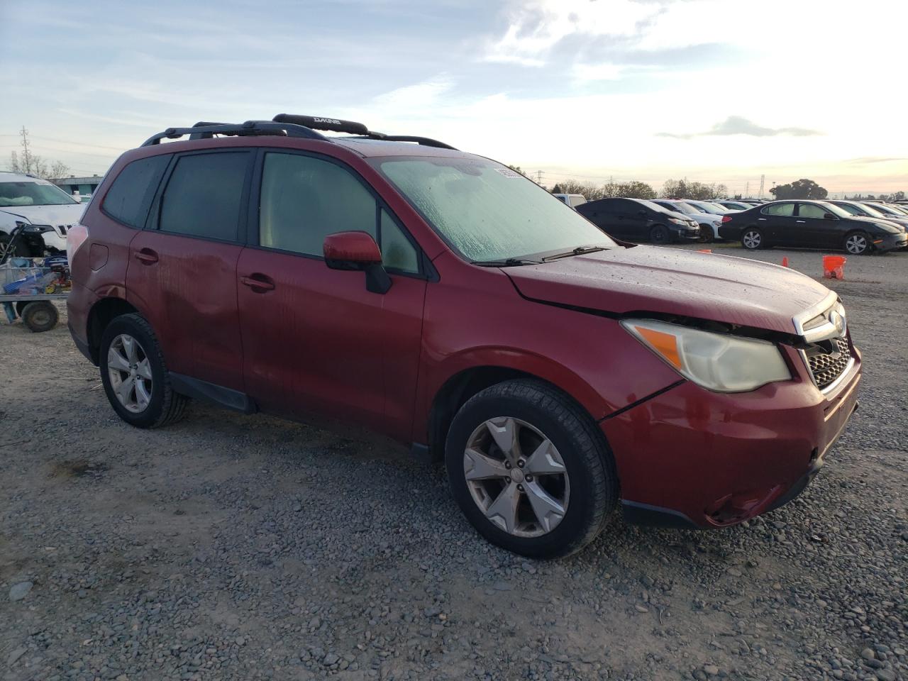 2015 Subaru Forester VIN JF2SJAFC8FH522710 Copart auction photo, front end / side damage thumbnail 4