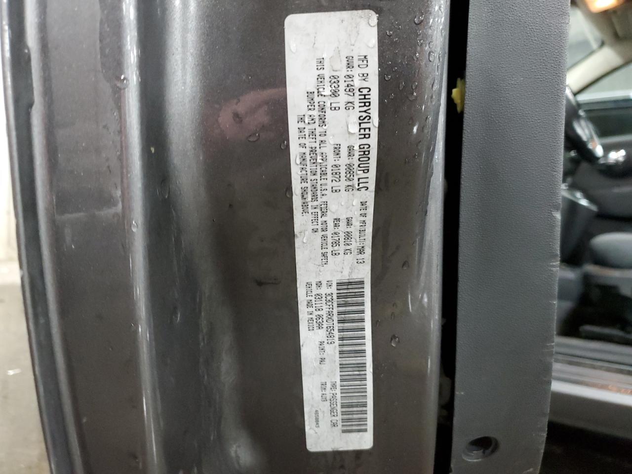 2013 Fiat 500 VIN 3C3CFFARXDT654819 Copart auction photo, front end damage thumbnail 15