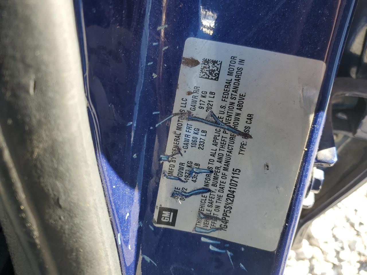 2013 Buick Verano VIN 1G4PP5SK2D4107115 Copart auction photo, rear end damage thumbnail 12