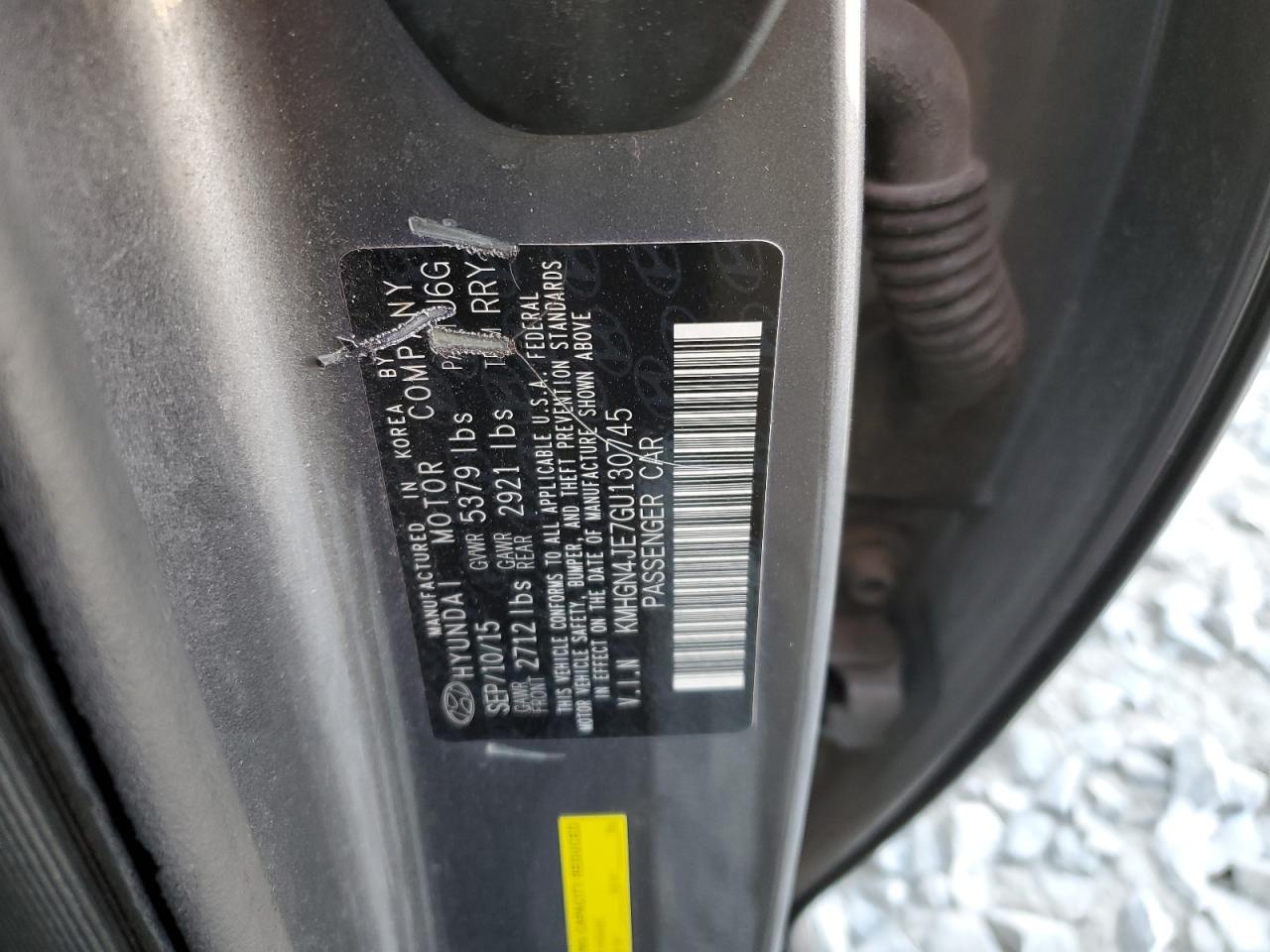 2016 Hyundai Genesis VIN KMHGN4JE7GU130745 Copart auction photo, front end / side damage thumbnail 14