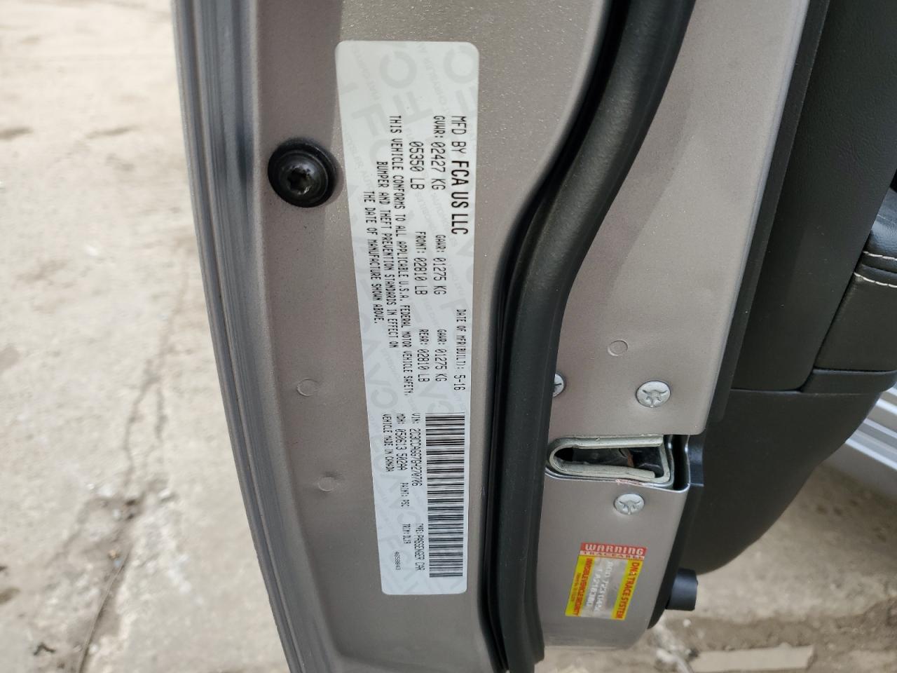 2016 Chrysler 300 VIN 2C3CCAGG7GH270706 Copart auction photo, rear end / side damage thumbnail 12