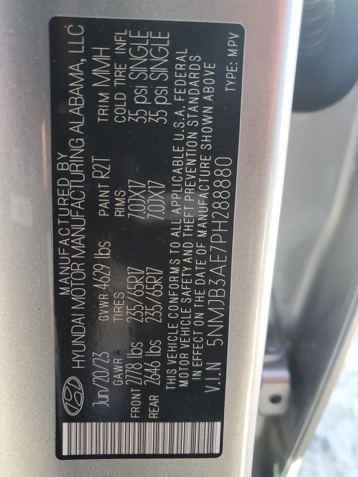 2023 Hyundai Tucson VIN 5NMJB3AE7PH288880 Copart auction photo, undercarriage damage thumbnail 13
