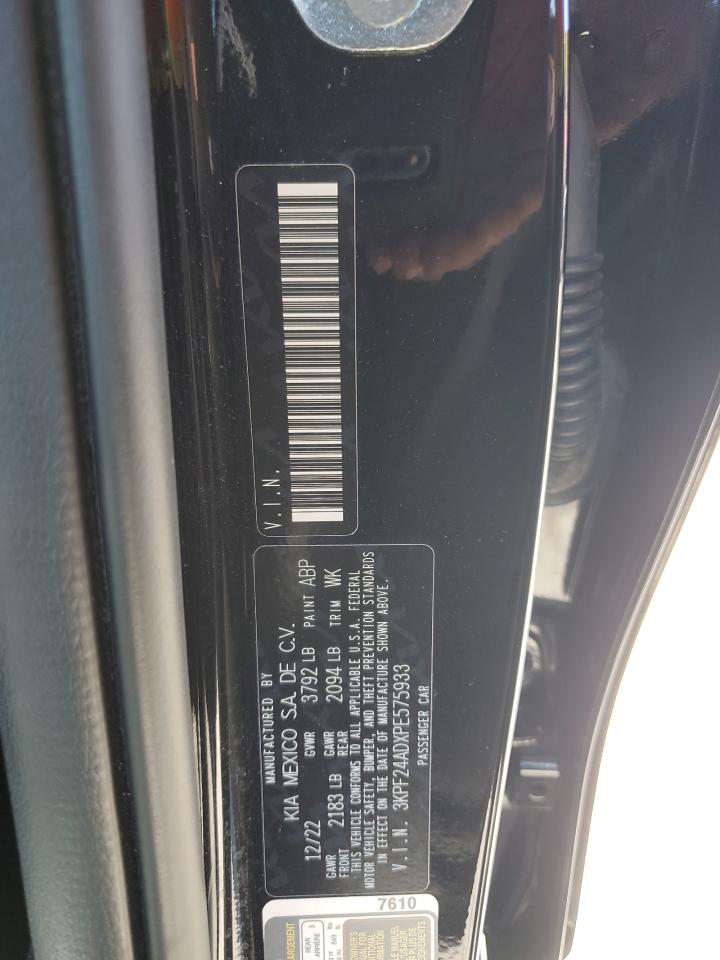 2023 KIA Forte VIN 3KPF24ADXPE575933 Copart auction photo, rear end / undercarriage damage thumbnail 12