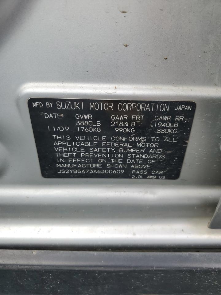 2010 Suzuki SX4 VIN JS2YB5A73A6300609 Copart auction photo, side damage thumbnail 12