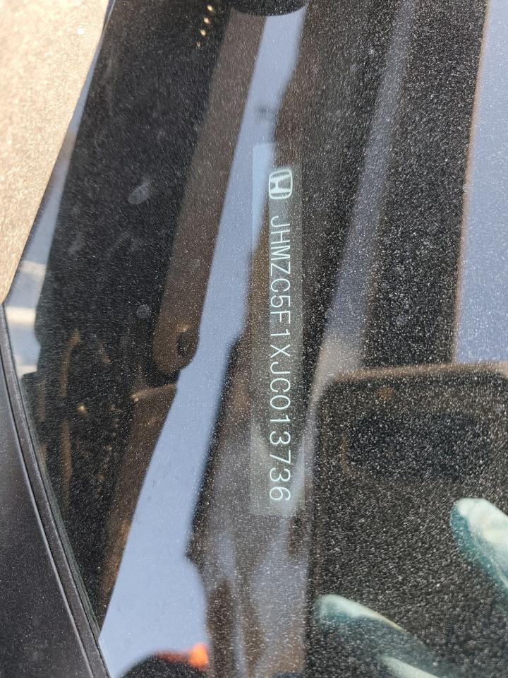 2018 Honda Clarity VIN JHMZC5F1XJC013736 Copart auction photo, side / minor dent/scratches damage thumbnail 12