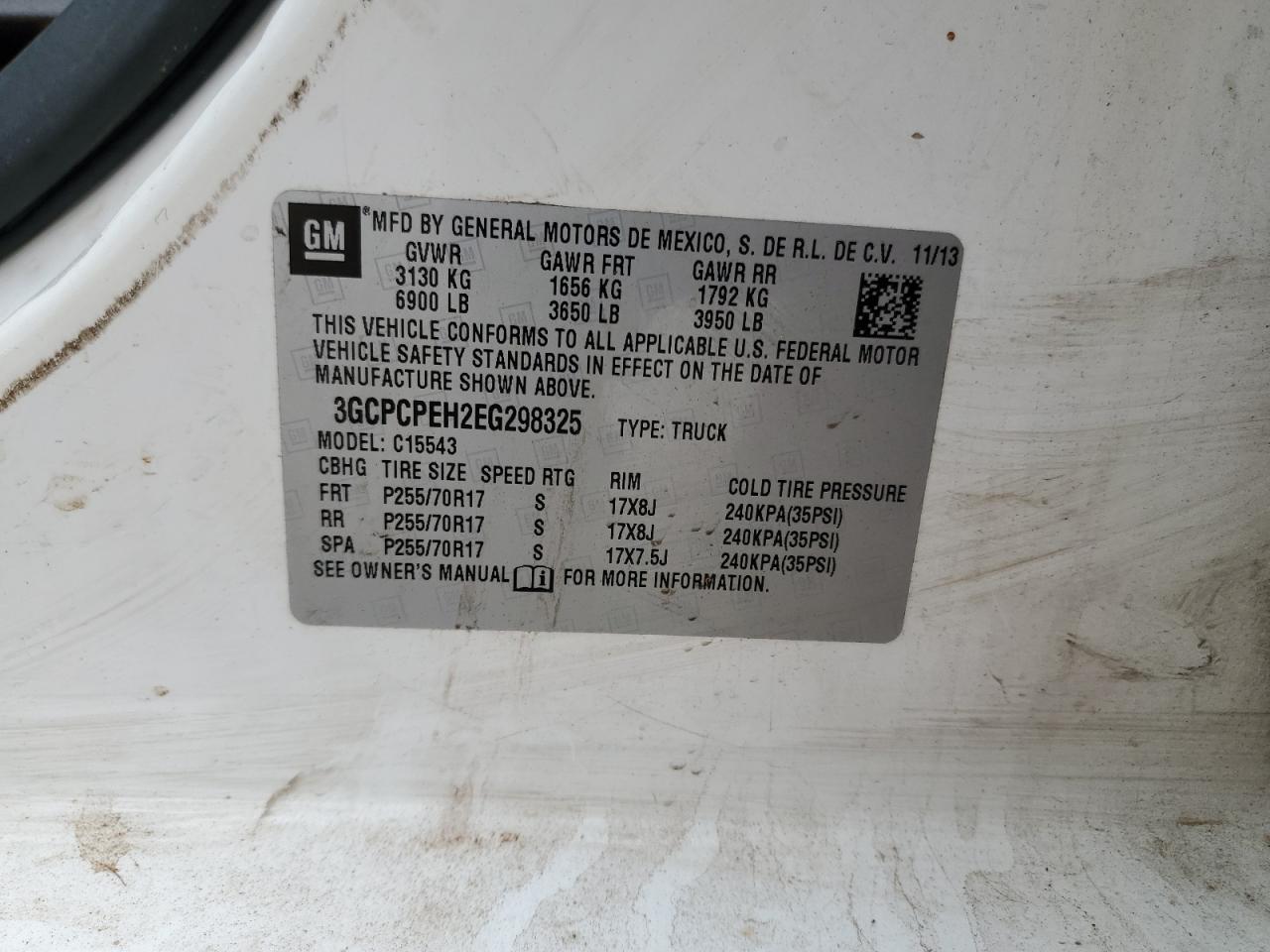 2014 Chevrolet Silverado VIN 3GCPCPEH2EG298325 Copart auction photo, front end / rear end damage thumbnail 12