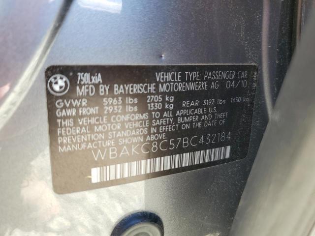 2011 BMW 7er VIN WBAKC8C57BC432184 Copart auction photo, side damage thumbnail 12