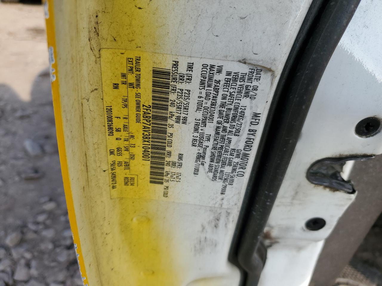 2011 Ford Crown Victoria VIN 2FABP7AV3BX104001 Copart auction photo, front end damage thumbnail 14