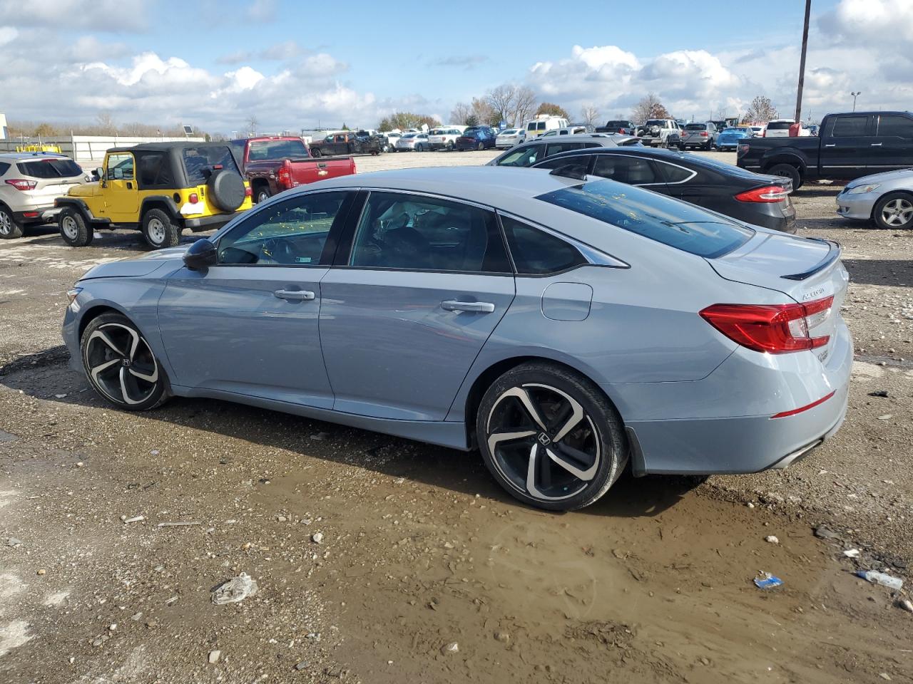 2022 Honda Accord VIN 1HGCV1F3XNA064491 Copart auction photo, rear end / minor dent/scratches damage thumbnail 2