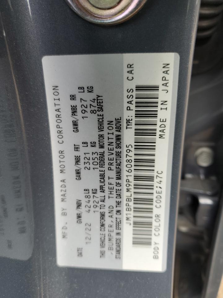 2023 Mazda 3 VIN JM1BPBLM9P1608795 Copart auction photo, side damage thumbnail 12