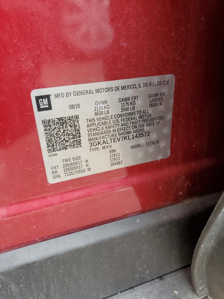 2019 GMC Terrain VIN 3GKALTEV7KL143572 Copart auction photo, front end damage thumbnail 12