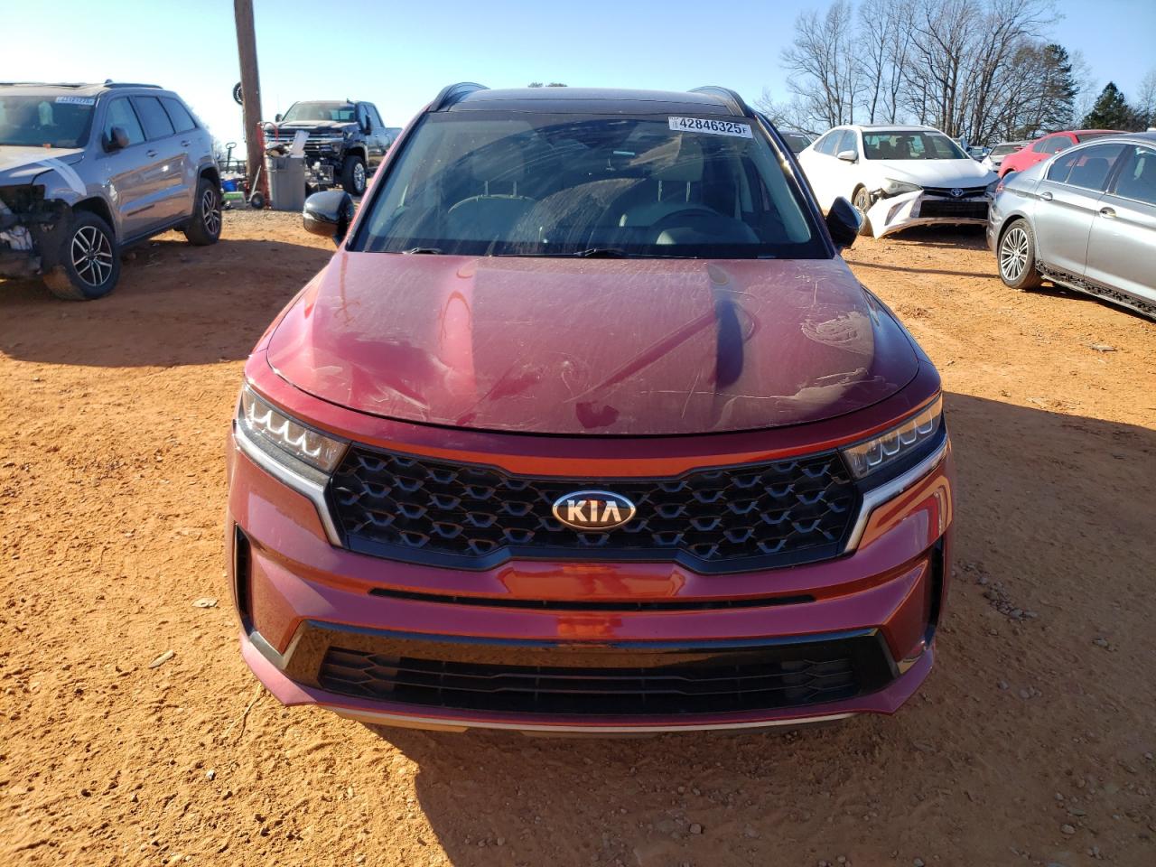 2021 KIA Sorento VIN 5XYRL4LC3MG041041 Copart auction photo, side / front end damage thumbnail 5