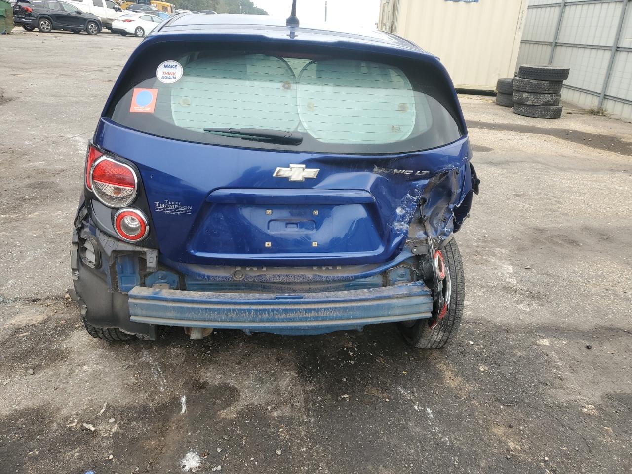 2013 Chevrolet Sonic VIN 1G1JC6SH8D4214775 Copart auction photo, rear end damage thumbnail 6