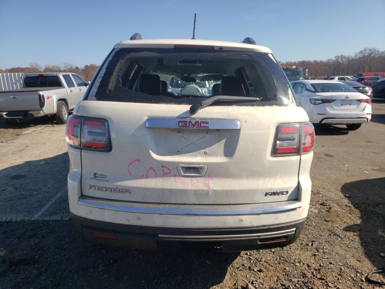 2015 GMC Acadia VIN 1GKKVRKD1FJ101103 Copart auction photo, top/roof / side damage thumbnail 6