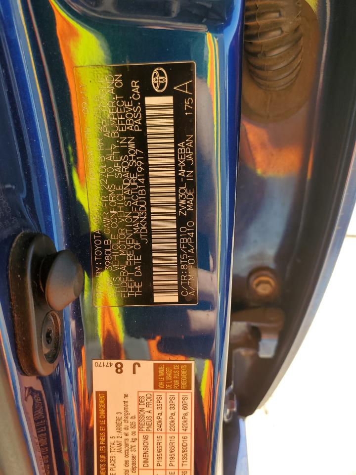 2011 Toyota Prius VIN JTDKN3DU1B1419917 Copart auction photo, front end damage thumbnail 12