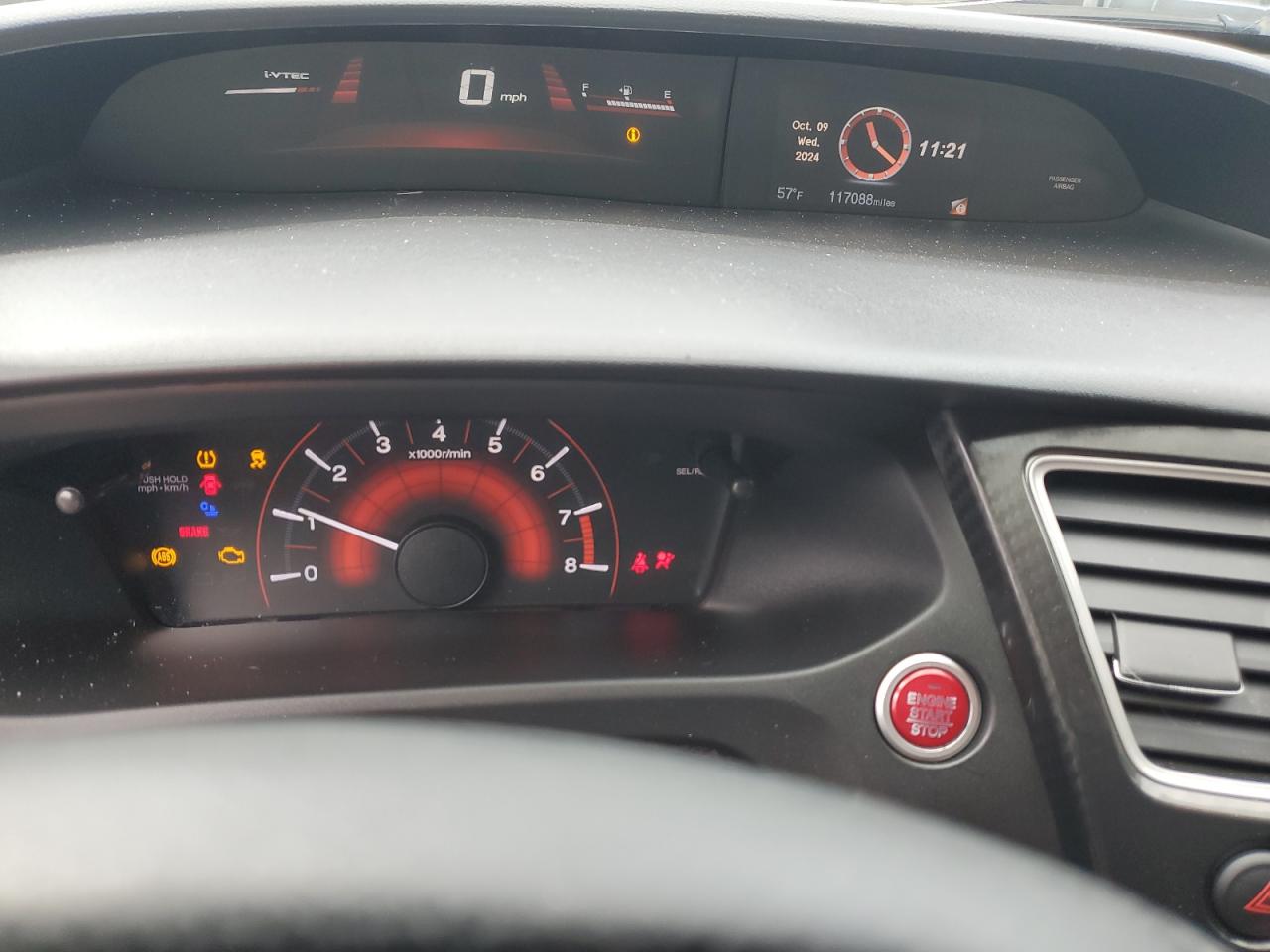 2014 Honda Civic VIN 2HGFG4A57EH701713 Copart auction photo, front end / side damage thumbnail 10