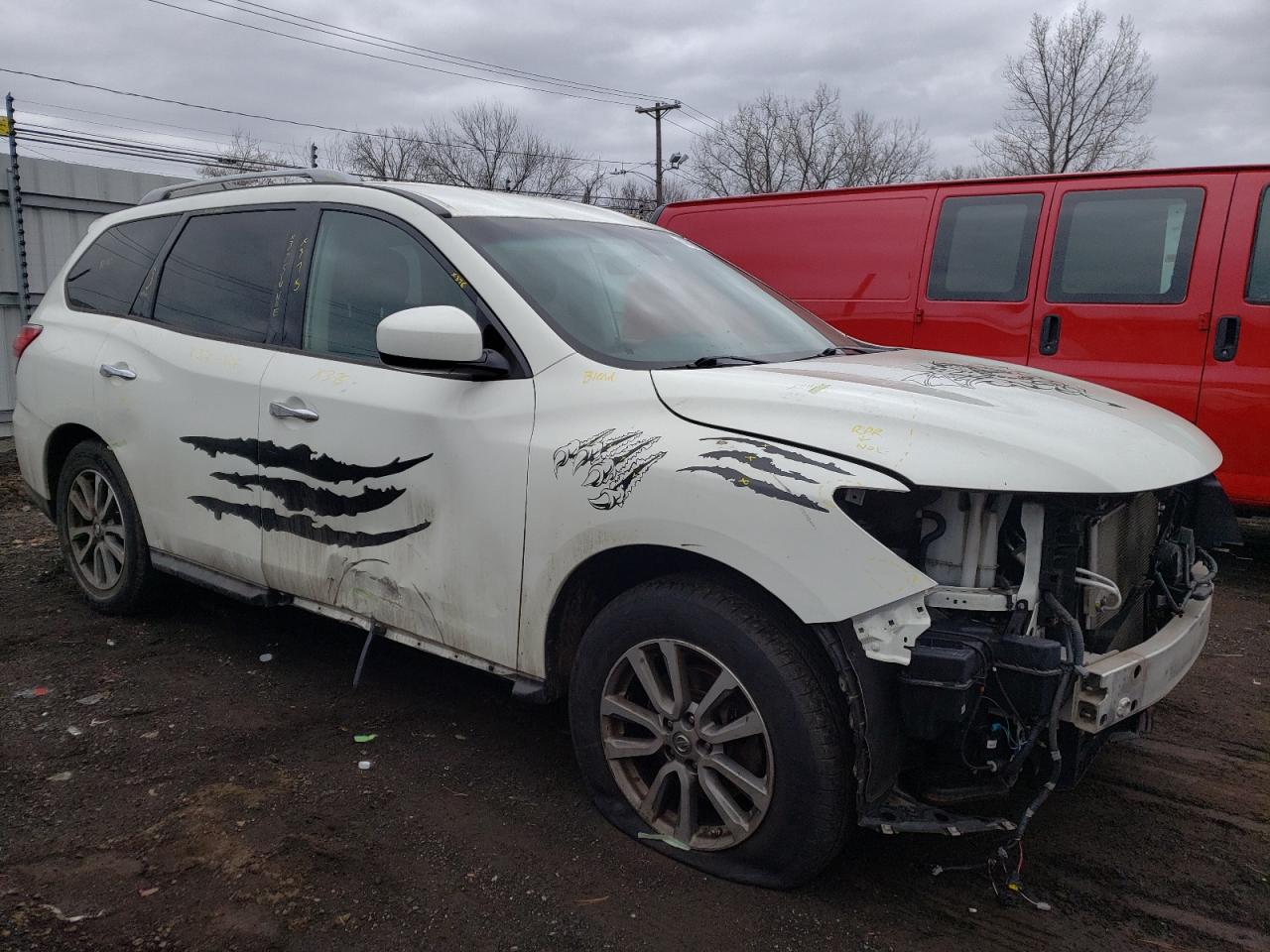 2016 Nissan Pathfinder VIN 5N1AR2MM0GC634092 Copart auction photo, front end / side damage thumbnail 4