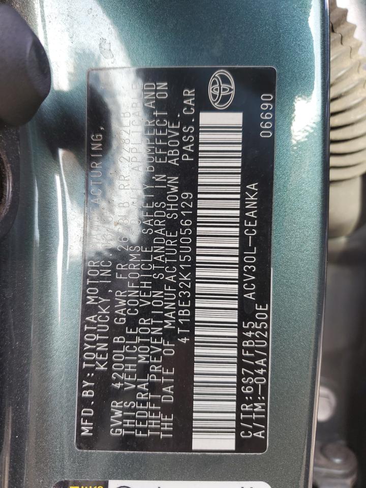 2005 Toyota Camry VIN 4T1BE32K15U056129 Copart auction photo, front end damage thumbnail 12