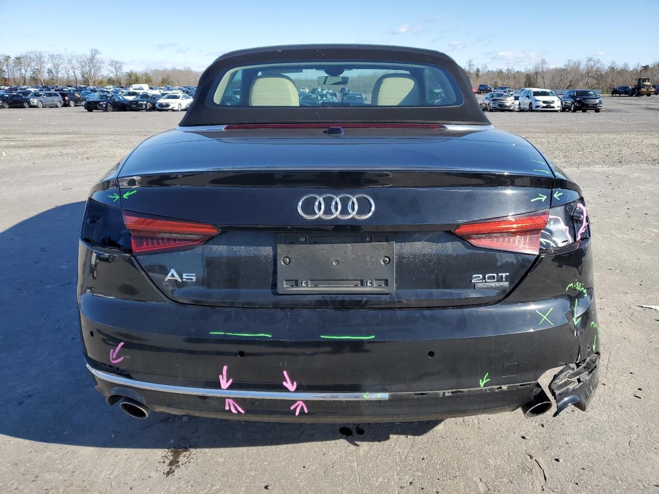 2018 Audi A5 VIN WAUYNGF59JN003464 Copart auction photo, rear end / front end damage thumbnail 6