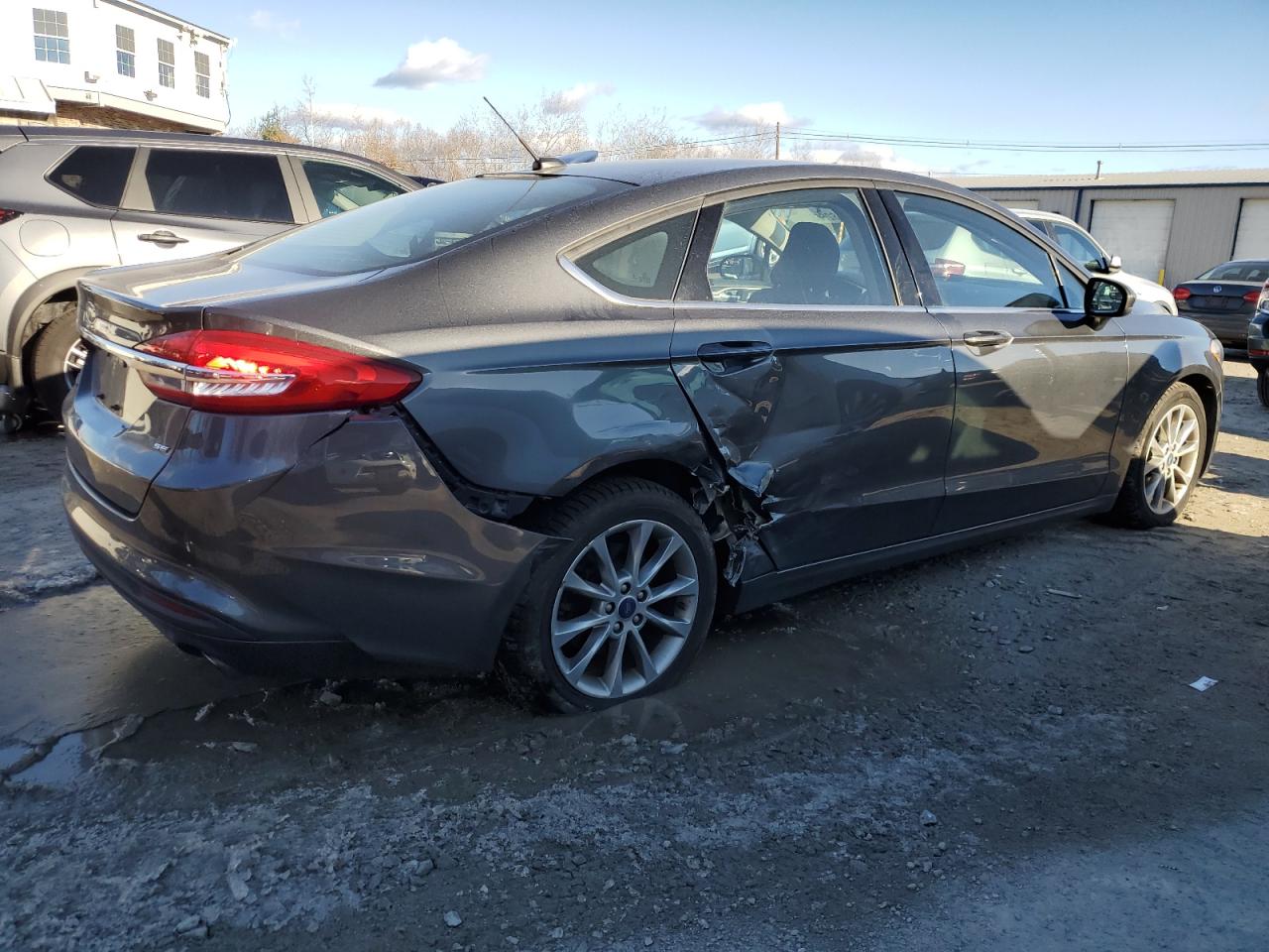 2017 Ford Fusion VIN 3FA6P0H76HR202818 Copart auction photo, side / rear end damage thumbnail 3