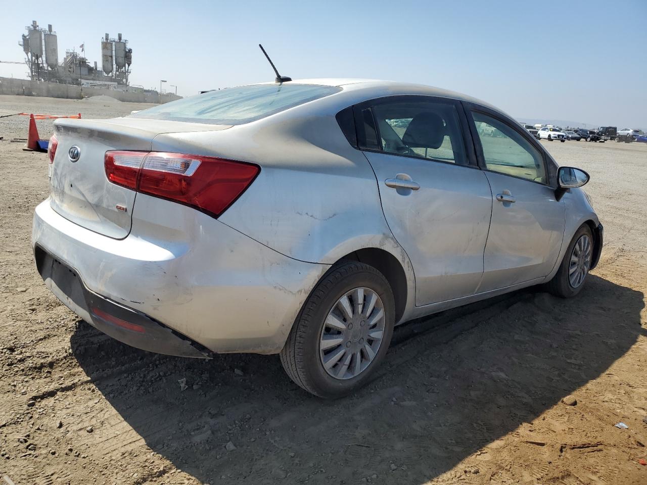 2013 KIA Rio VIN KNADM4A35D6104103 Copart auction photo, front end / side damage thumbnail 3