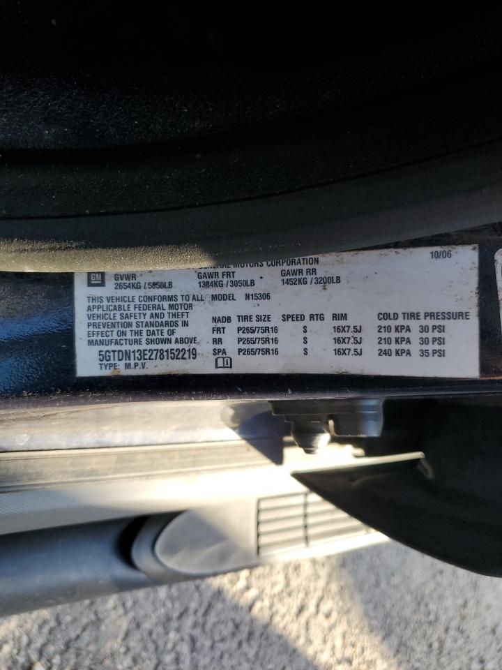 2007 Hummer H3 VIN 5GTDN13E278152219 Copart auction photo, front end / side damage thumbnail 16